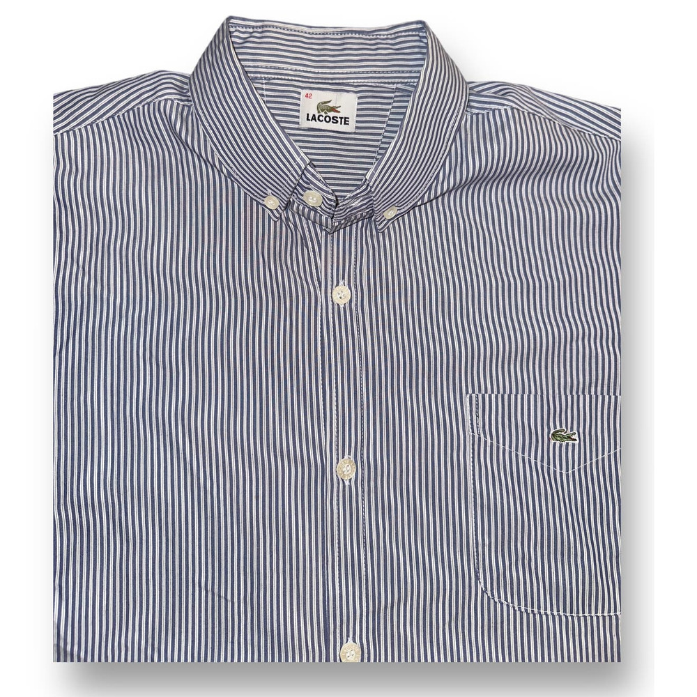 VTG Lacoste Men's Striped Button Down Size: 42‎